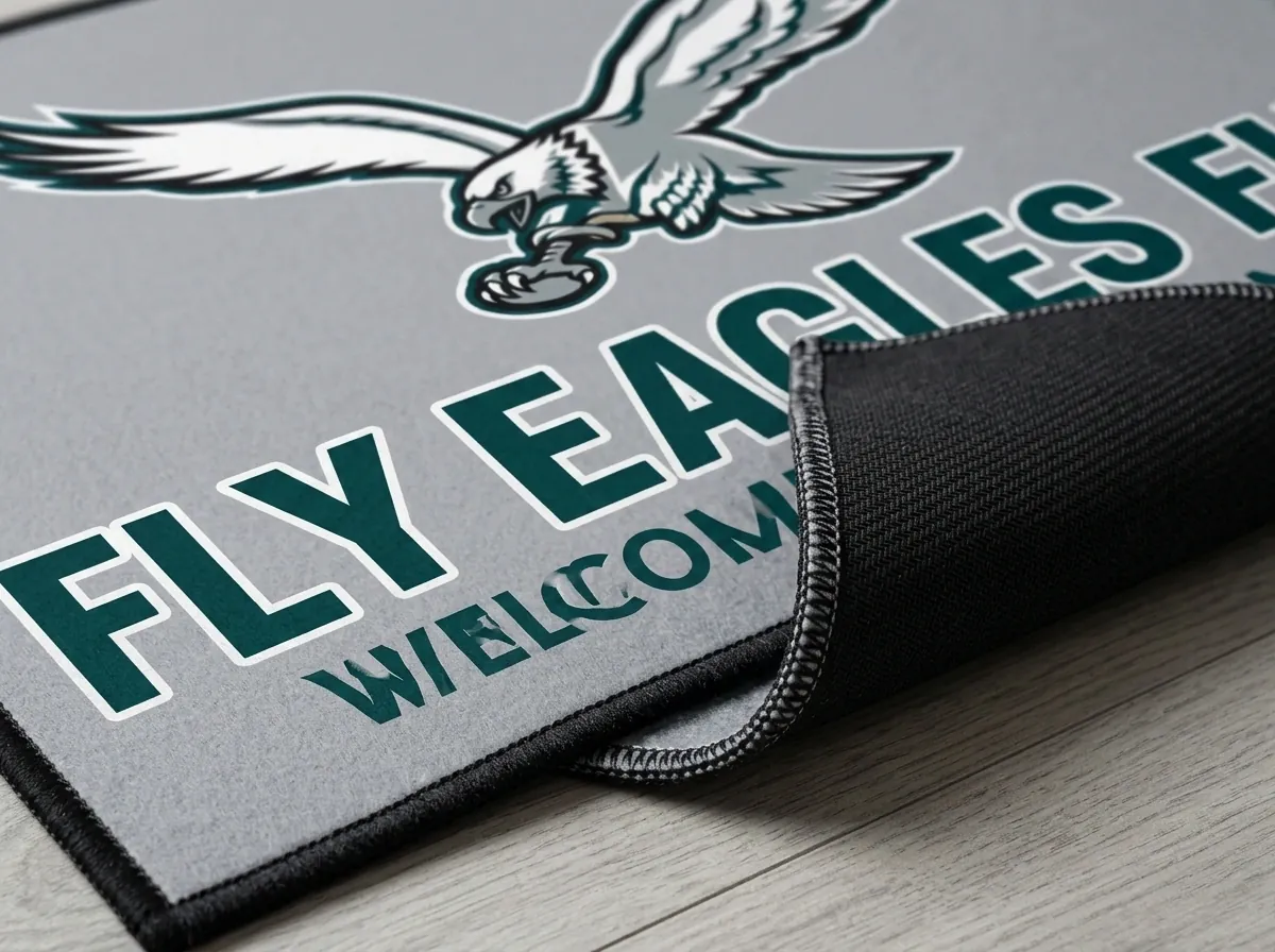 Fly Eagles Fly Soaring Eagle Gray Entryway Mat - Design Preview