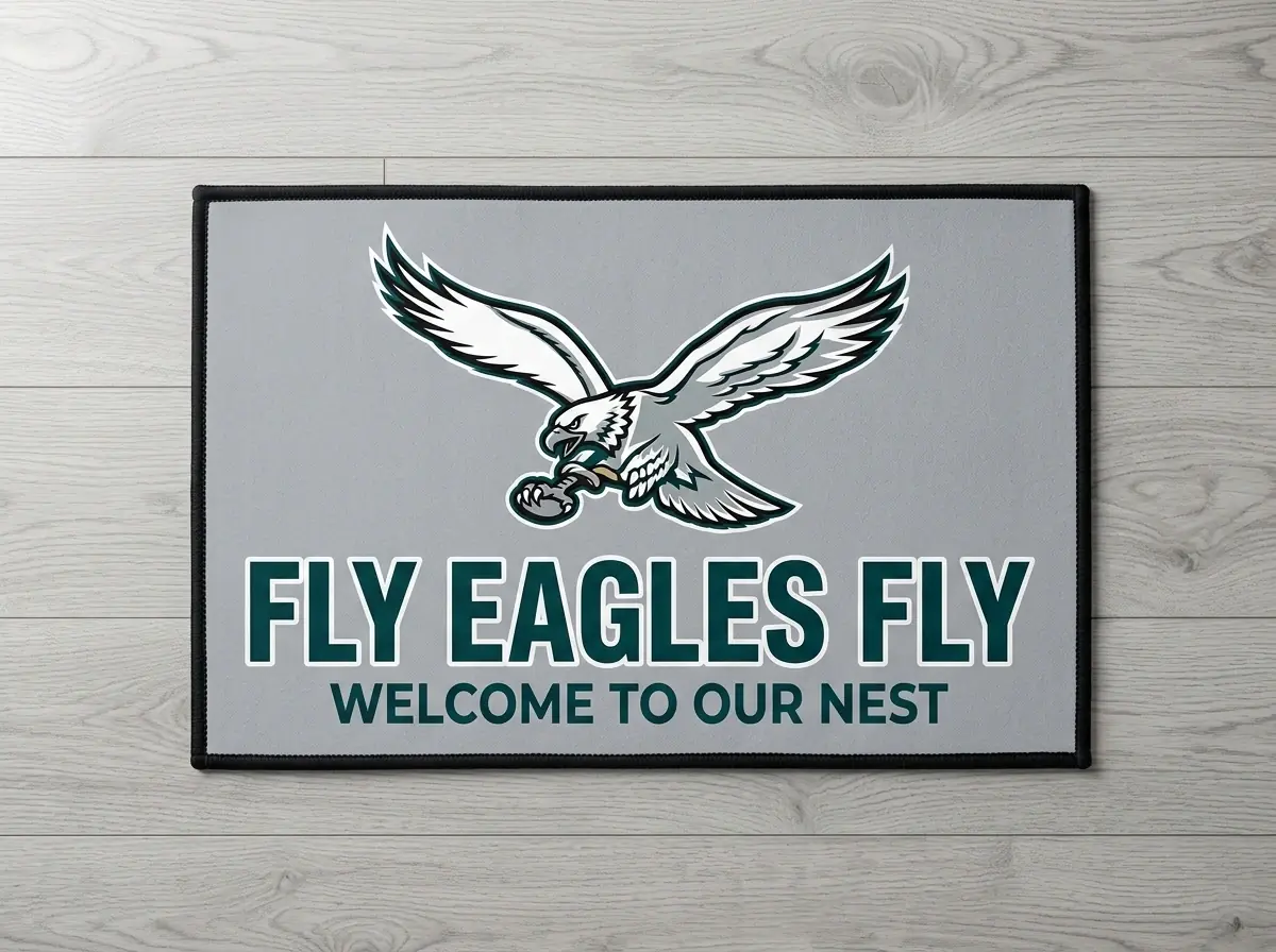 fly eagles fly soaring eagle gray entryway mat fly eagles fly soaring eagle gray entryway mat