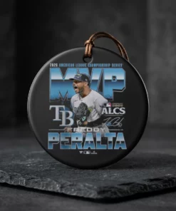 Freddy Peralta Tampa Bay Rays 2026 American League Championship Series MVP T-Shirt - Close-up Graphic Detail Mockup