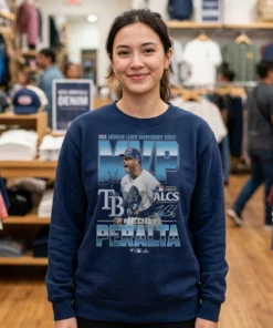 Freddy Peralta Tampa Bay Rays 2026 American League Championship Series MVP T-Shirt - Back or Alternative Angle Mockup