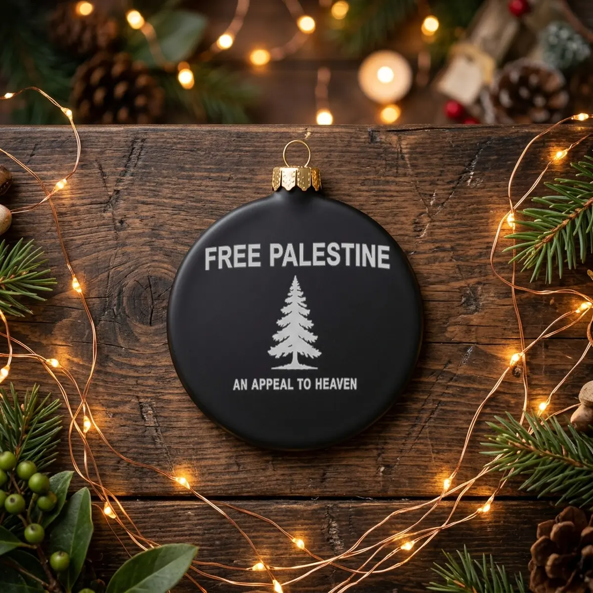 free palestine an appeal to heaven black ornament free palestine an appeal to heaven black ornament