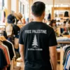 free palestine an appeal to heaven tshirt black male back