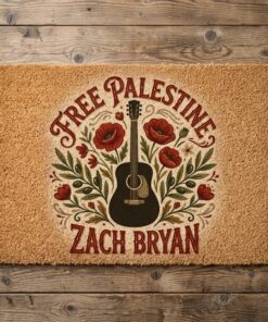 free palestine country music folk western style welcome doormat front porch mat 1