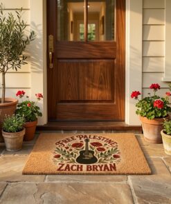 free palestine country music folk western style welcome doormat front porch mat 2