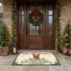 French Bulldog Reindeer Antlers Dont Ring The Bell Holiday Doormat - Front View Main Mockup