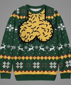 funny dirty santa gag gift ugly christmas sweater hairy balls reindeer holiday pullover 1