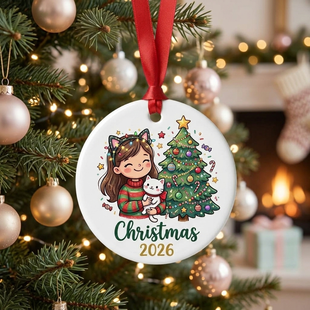 Gabbys Dollhouse Christmas 2026 Circle Ornament Kids Holiday Tree Decor Pandy Paws - Design Preview
