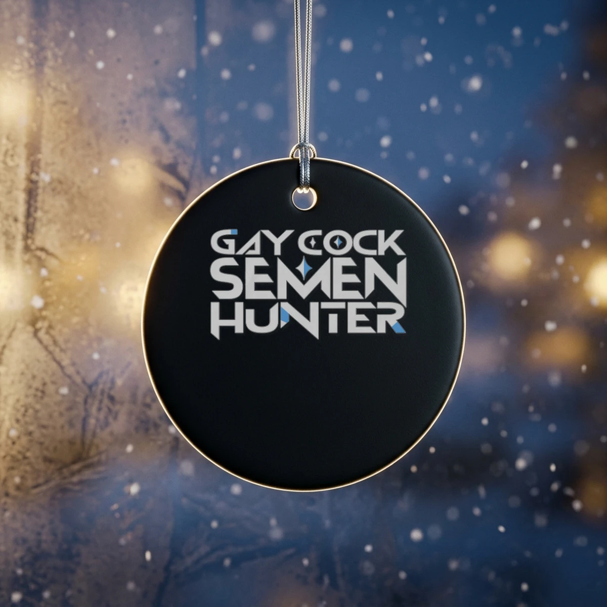 gay cock semen hunter ornament Gay Cock Semen Hunter Shirt - Back or Alternative Angle Mockup