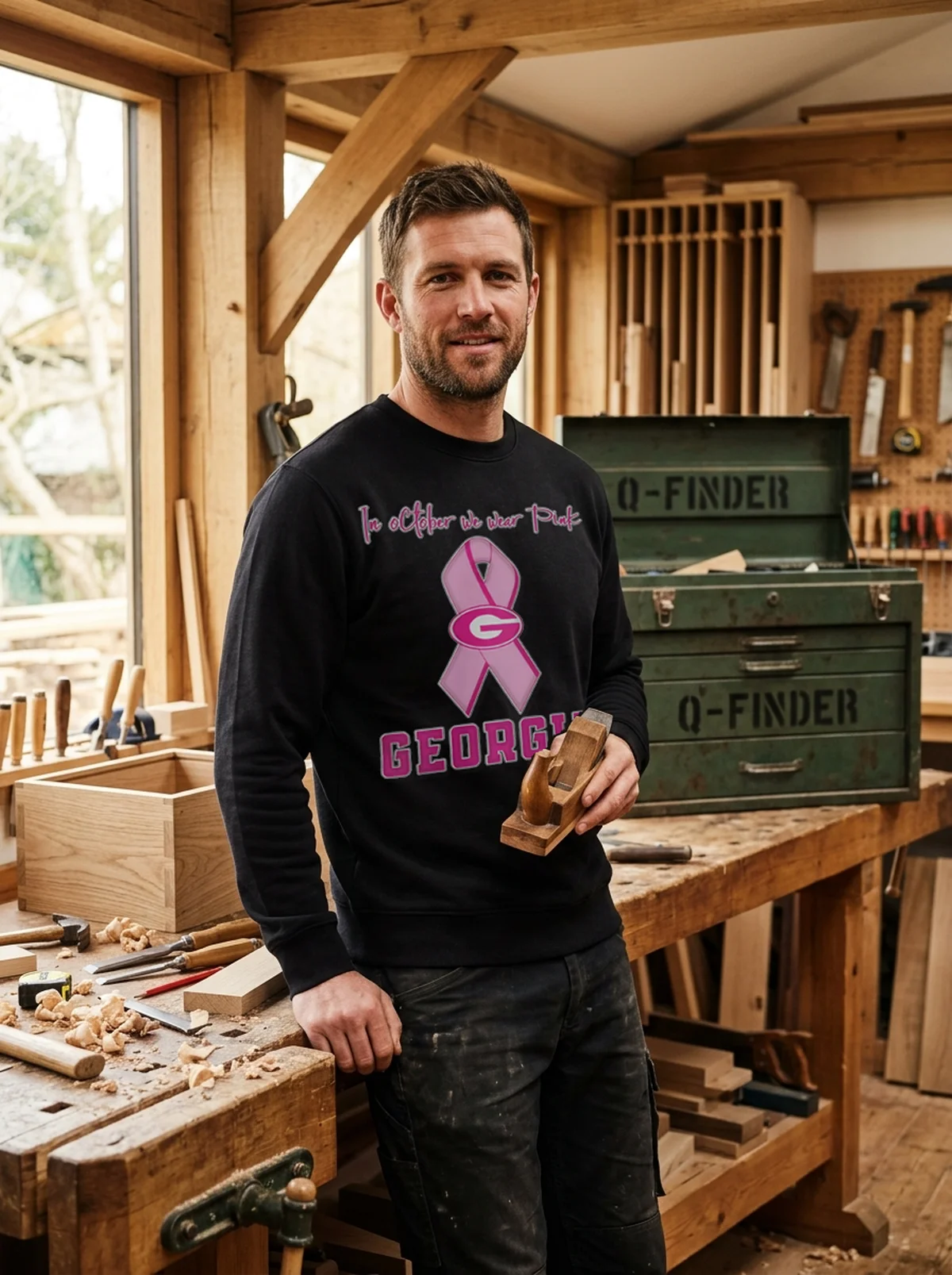Georgia Bulldogs Football In October We Wear Pink Breast Cancer Awareness 2026 Logo Shirt - Design Preview