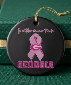 georgia bulldogs football in october we wear pink breast cancer aw ornament