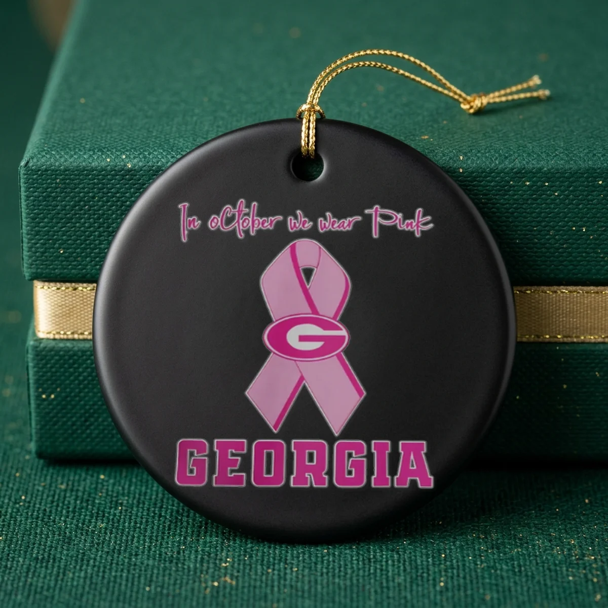 georgia bulldogs football in october we wear pink breast cancer aw ornament georgia bulldogs football in october we wear pink breast cancer aw ornament