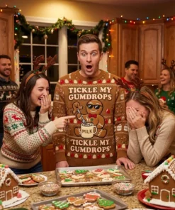gingerbread cannibal feast cookie crumbs ugly christmas sweater 3