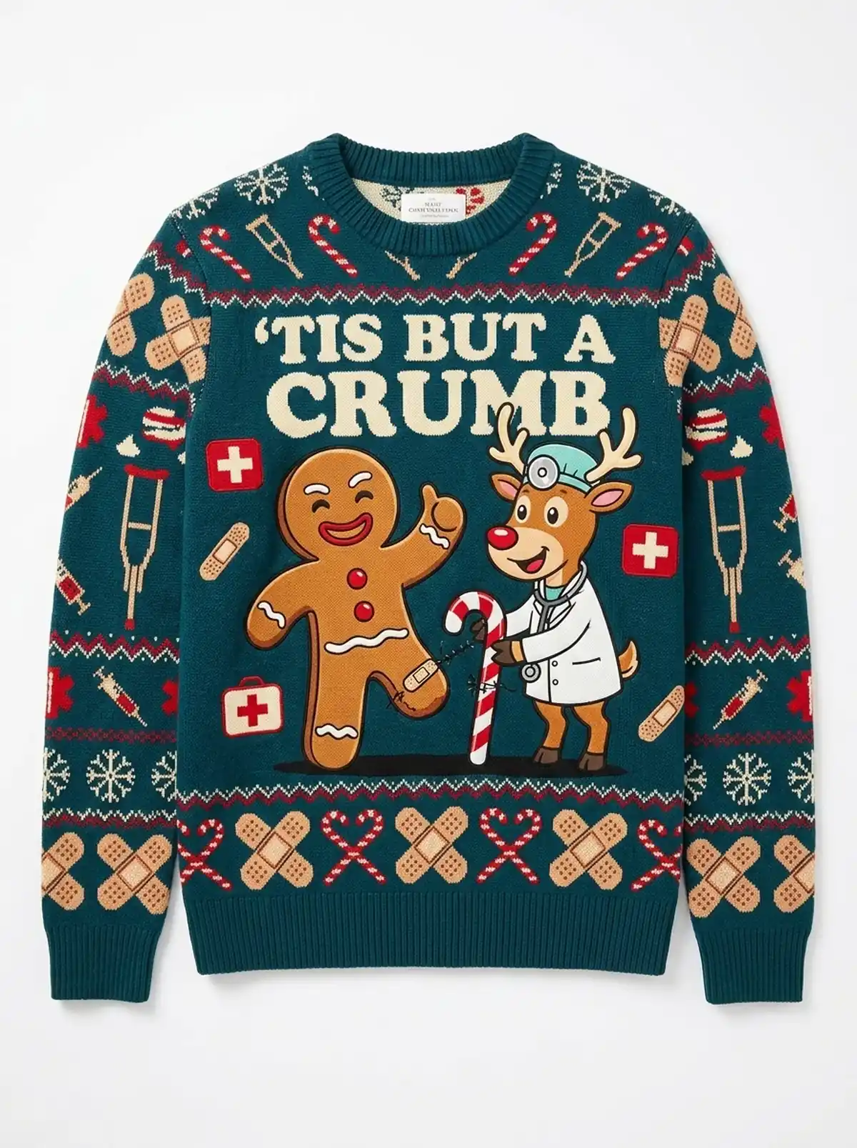 gingerbread limb amputation candy cane prosthetic ugly christmas sweater 1 gingerbread limb amputation candy cane prosthetic ugly christmas sweater 1