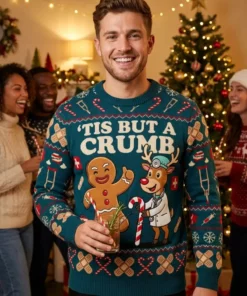 gingerbread limb amputation candy cane prosthetic ugly christmas sweater 2