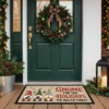 gnome for the holidays 3 gnomes personalized christmas doormat mockup 2