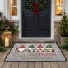 gnome for the holidays 4 gnomes personalized christmas doormat mockup 2