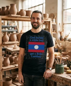 god forbid a white boy get a little laotian black tshirt pottery studio