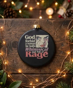 God Forbid A Woman Be Both Whimsical And Full Of Rage Shirt - Close-up Graphic Detail Mockup