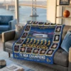 Golden State Warriors Chase Center 7x NBA Champions Legends Facsimile Signatures Fleece Throw Blanket - Front View Main Mockup