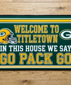 green bay packers welcome to titletown go pack go doormat