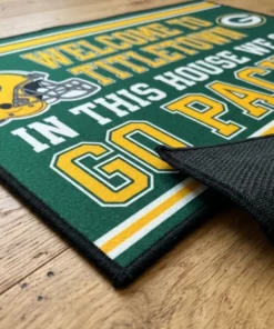 green bay packers welcome to titletown go pack go doormat mockup 3