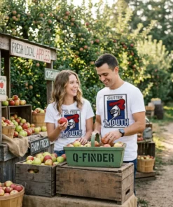 guttermouth x newcastle knights logo white tshirt farmers market couple