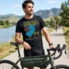 gym tan library black tshirt gravel bike
