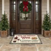 Hope You Brought Wine And Christmas Cookies Funny Entryway Holiday Doormat - Front View Main Mockup