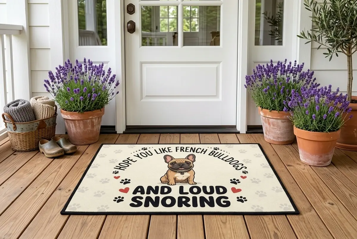 hope you like french bulldogs and loud snoring funny dog doormat mockup 2 hope you like french bulldogs and loud snoring funny dog doormat mockup 2