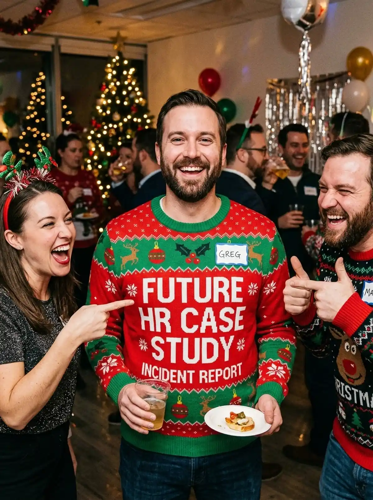 HR Incident Report Violation Sarcastic Office Gag Christmas Sweater - Design Preview