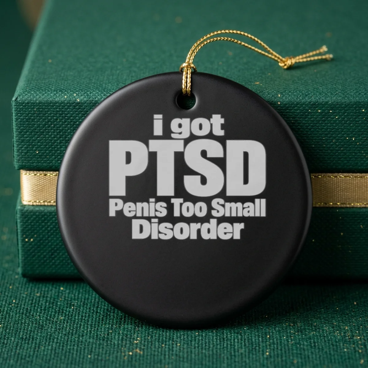 i got ptsd penis too small disorder ornament I Got PTSD, Penis Too Small Disorder Shirt - Back or Alternative Angle Mockup