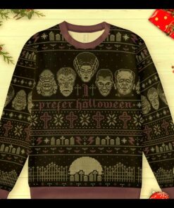 i prefer halloween ugly christmas sweatshirt 1