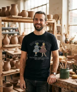 idkmybffjill black tshirt pottery studio