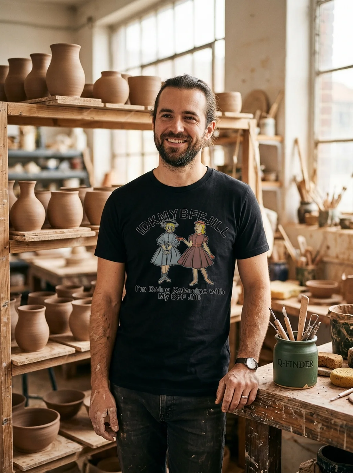 idkmybffjill black tshirt pottery studio idkmybffjill black tshirt pottery studio