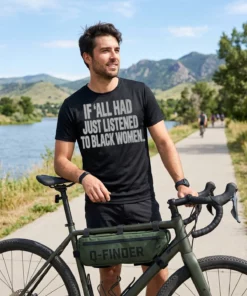 if all had just listened to black women black tshirt gravel bike