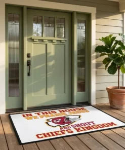 in this house we praise jesus and shout chiefs kingdom white doormat mockup 2
