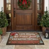 In This House We Praise Jesus And Watch Football All Christmas Day Doormat - Front View Main Mockup