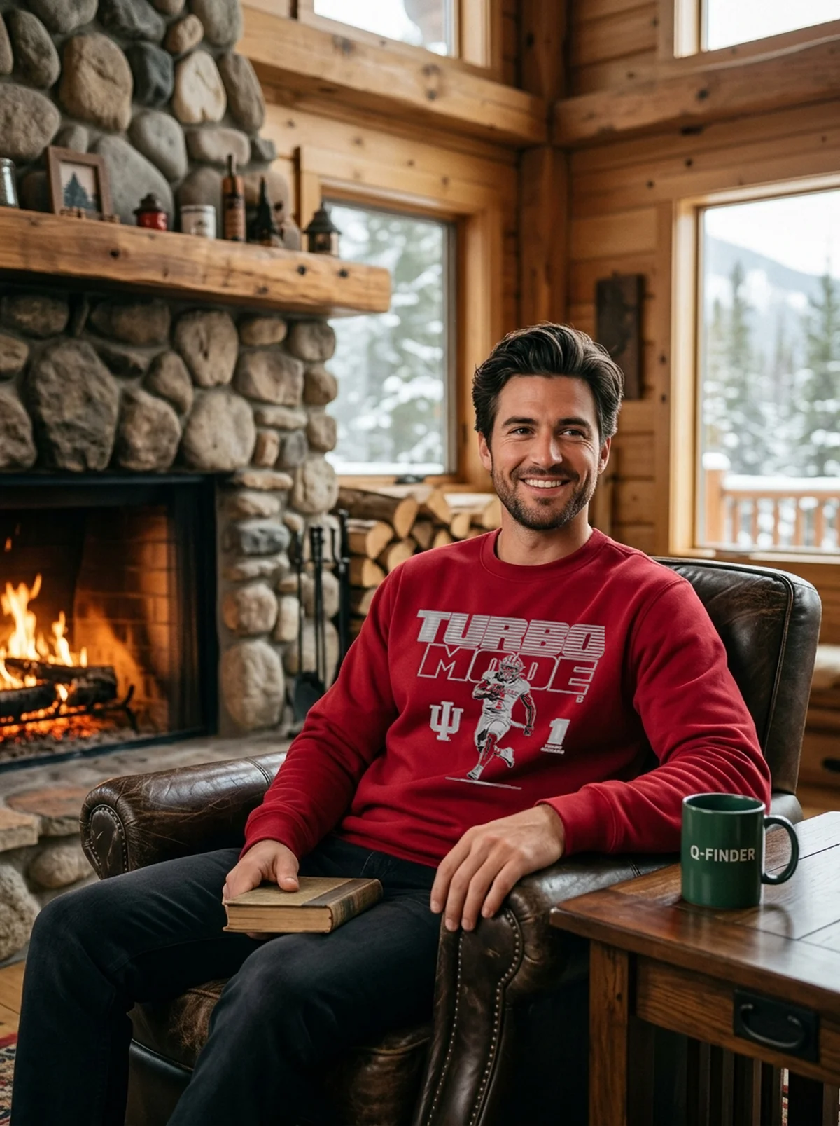 indiana football turbo richard mode red sweatshirt cabin fireplace indiana football turbo richard mode red sweatshirt cabin fireplace
