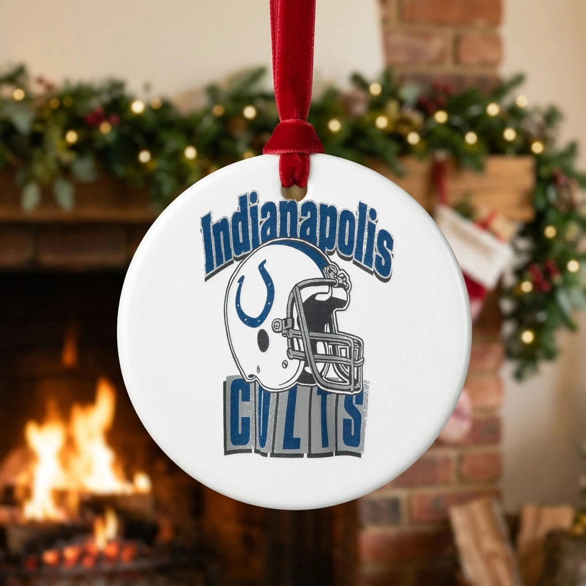 Indianapolis Colts Throwback Helmet Flea Market T-Shirt - Design Preview