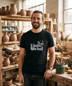 it insists upon itself black tshirt pottery studio