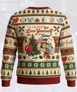 it the most love yourself time bts kawaii ugly christmas sweater fan edition 3