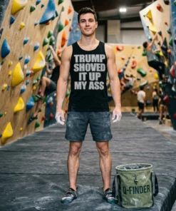 jack smith trump shoved it up my ass black tanktop bouldering gym