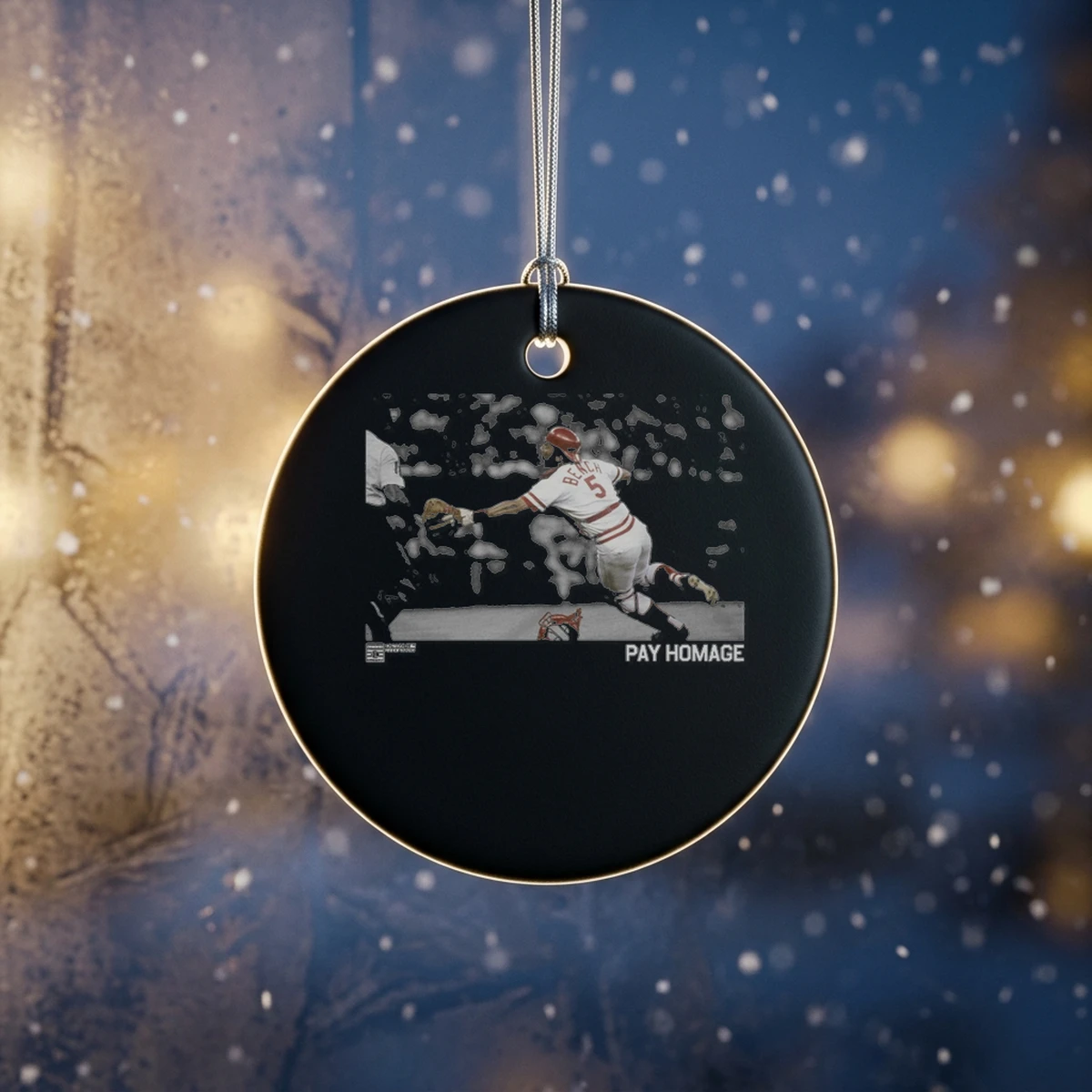 johnny bench pay homage ornament Johnny Bench Pay Homage T-Shirt - Back or Alternative Angle Mockup