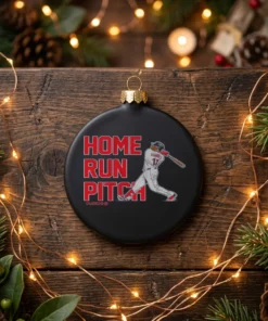 jose ramirez home run pitch swing black ornament