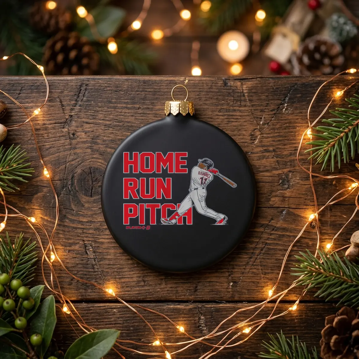 jose ramirez home run pitch swing black ornament jose ramirez home run pitch swing black ornament