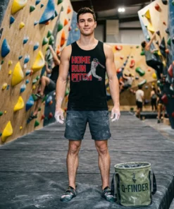 jose ramirez home run pitch swing black tanktop bouldering gym