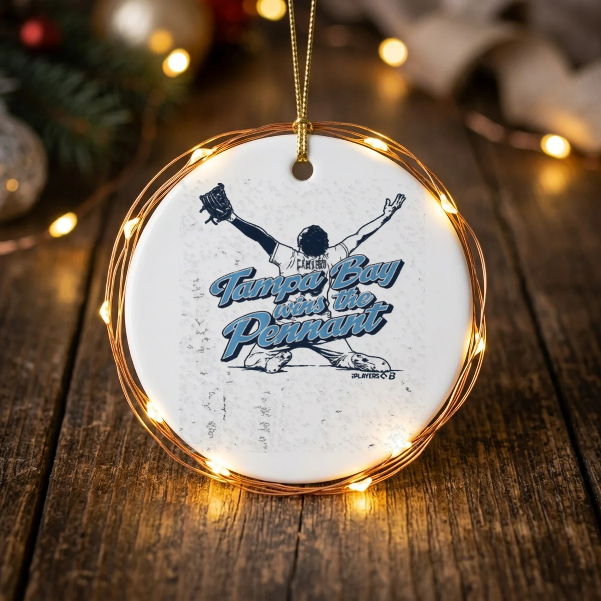 junior caminero tampa bay wins the pennant ornament Junior Caminero Tampa Bay Wins The Pennant T-Shirt - Lifestyle Model Mockup