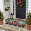 Kansas City Chiefs Kingdom Holiday Santa Hat Football Christmas Doormat - Front View Main Mockup