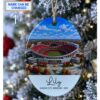 kansas city football stadium skyline glossy ceramic holiday tree ornament 1