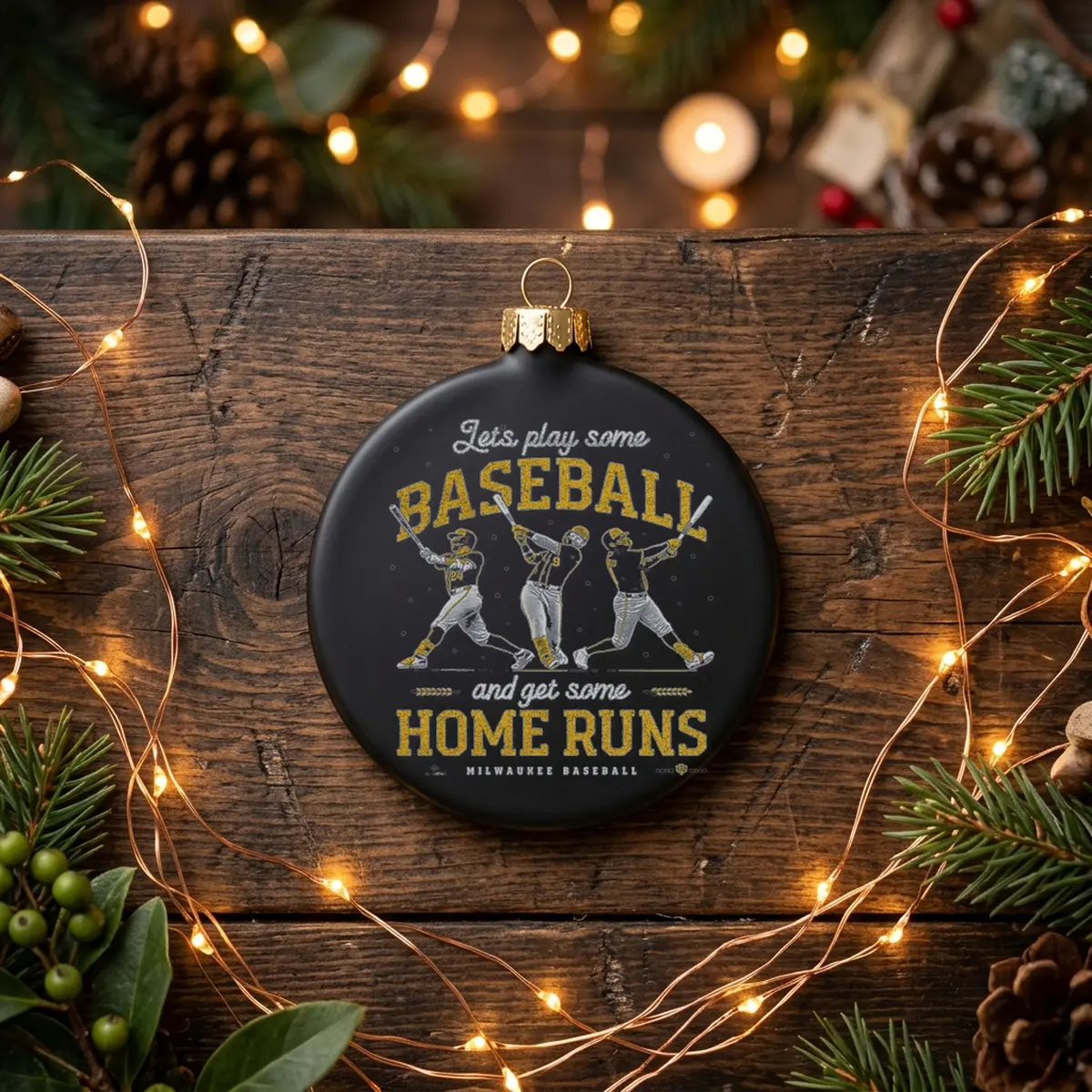 let s play some baseball and get some home runs black ornament Let’S Play Some Baseball And Get Some Home Runs T-Shirt - Close-up Graphic Detail Mockup